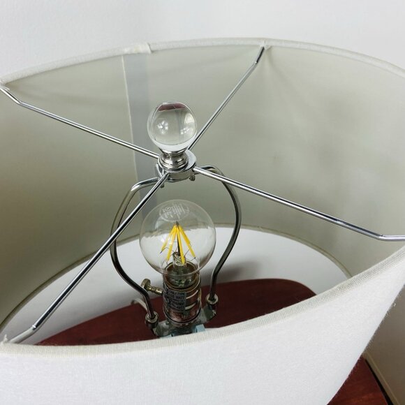 Uttermost Aquata Table Lamp Blue Swirl Art Glass 23” Large Coastal Modern - Picture 9 of 9